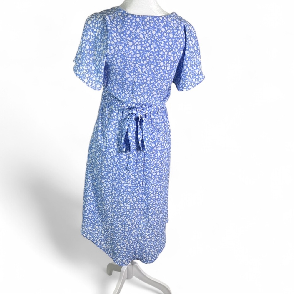 Sienna Sky Floral Boho Midi Dress XS Light Blue Cottagecore Spring Brunch Vacati - Picture 3 of 5